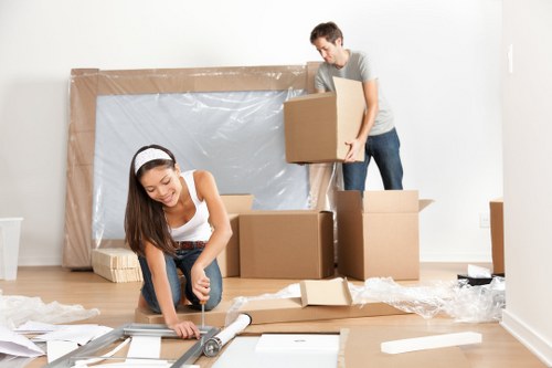 Removal van loading student items near a North London property