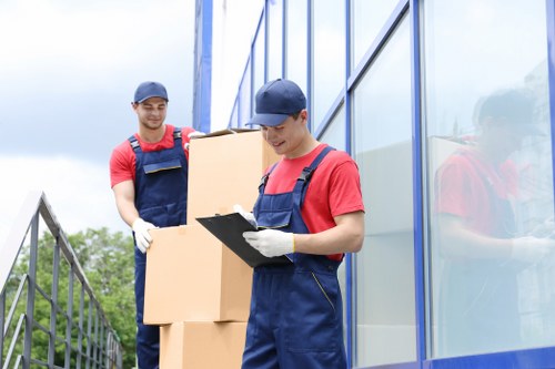 Sturdy moving boxes and packing materials prepared for a Kentish Town property