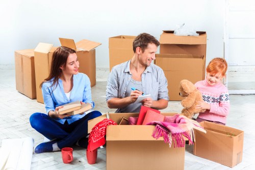 Business furniture and equipment prepared for a Kentish Town office move