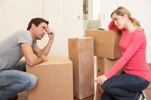 Packed boxes and student belongings ready for removals
