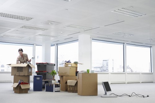 Professional movers handling household items during a local move